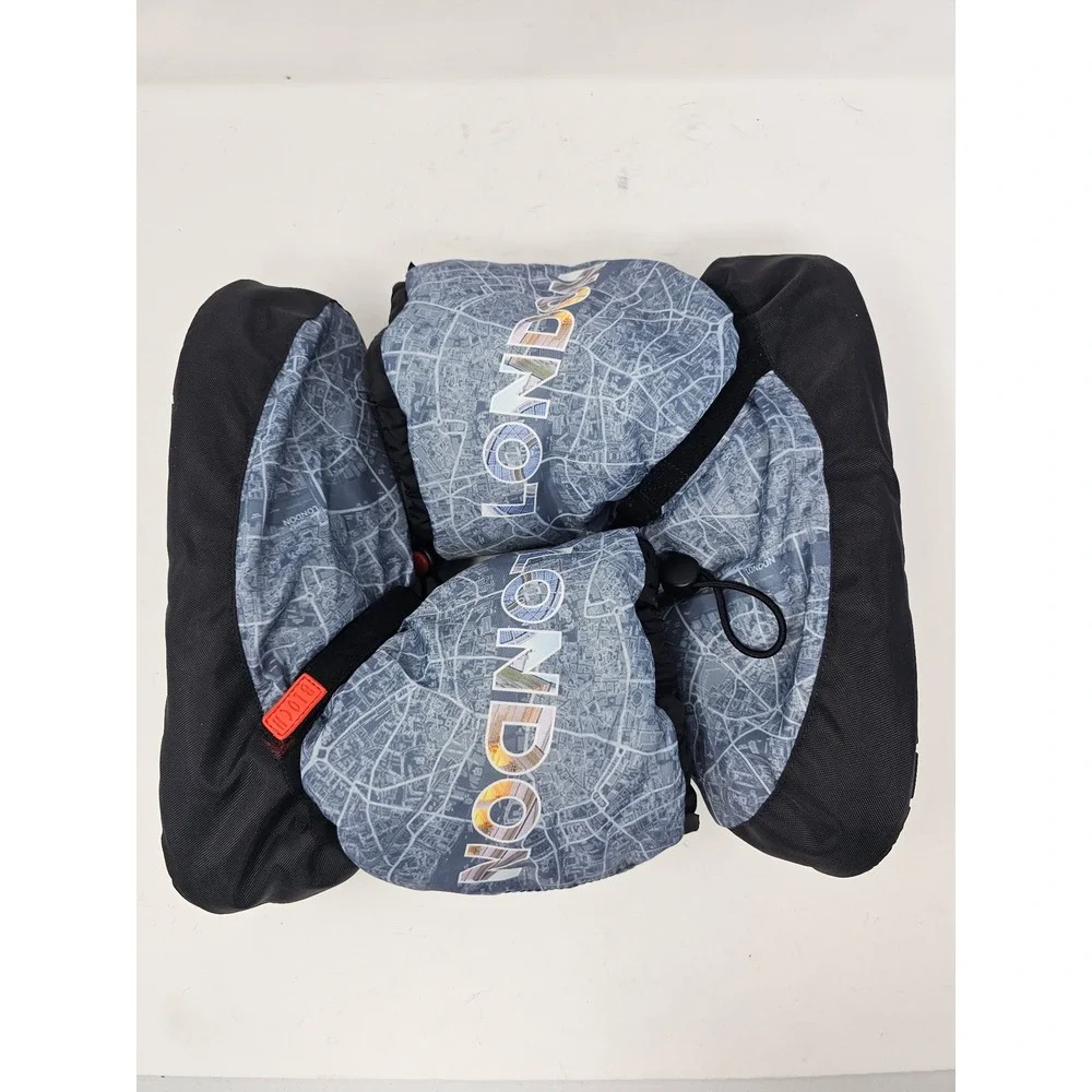 Lina & Max London Map Print Fleece‎ Lined Booties Slippers Warm Cozy Size L